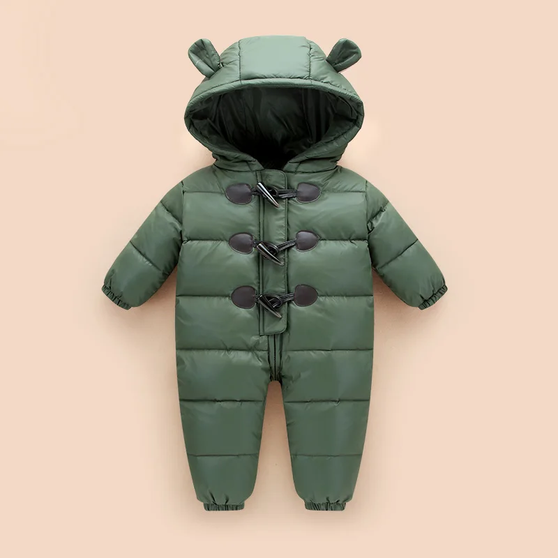 Зимний пуховик для младенцев и детей Комбинезоны мужчин женщин утепленная