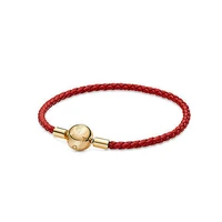 2021 new original charm festive red elegant black beaded bracelet leather rope chain diy ladies jewelry gift