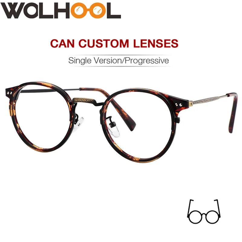 Винтажные круглые оправы для очков женщин прозрачные очки в ретро стиле с