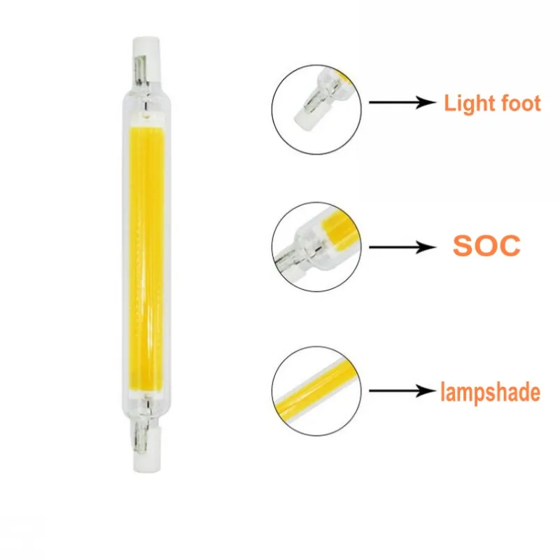 Новый мощный R7S 78 мм 15 Вт 20 хит продаж Точечный светильник 118 30 40 220V 110V COB лампа