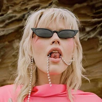 2021 cat eye sunglasses lady retro small frame sunglasses transparent dazzle color sunglasses