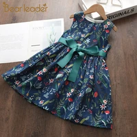 bear leader kids girls casual dresses 2021 new fashion baby princess party vestidos children flowers costumes floral dress 3 7y