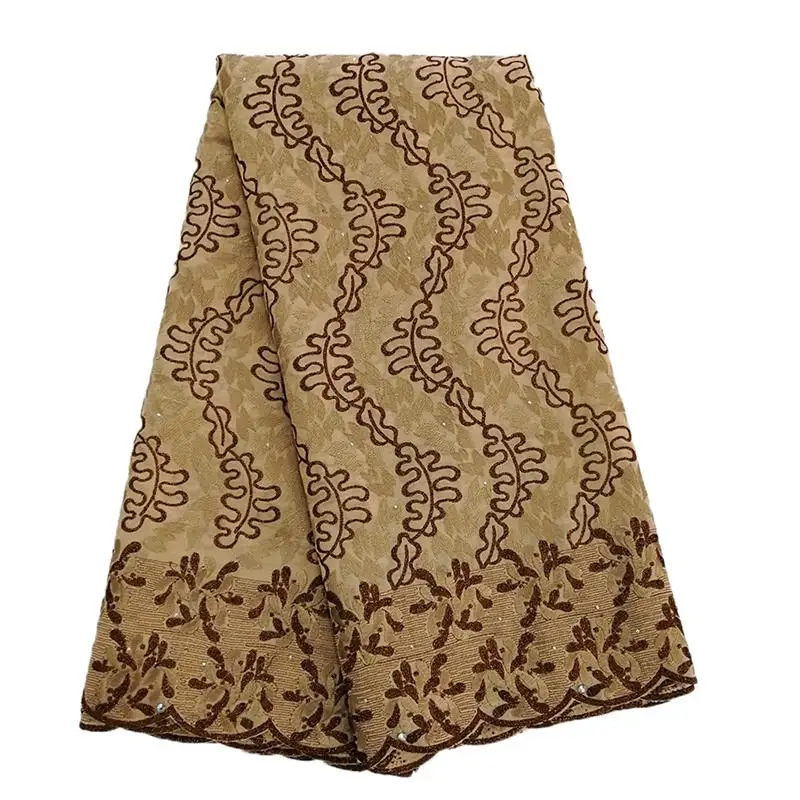 Морской зеленый швейцарская вуаль кружевная ткань с камнями вышивка Африканская