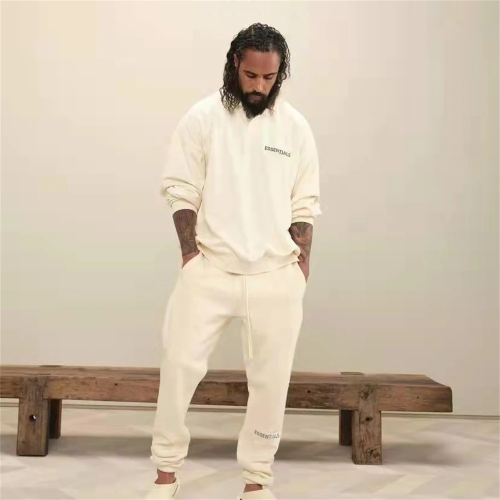 Бренд ESSENTIALS1:1 зимние теплые спортивные мужские повседневные брюки 21S Tide женские