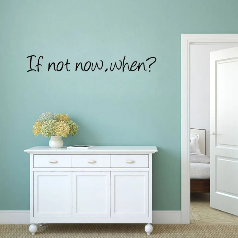 

WJWY If Not Now When Motivation Home Decor Bedroom Study Room Office Wall Sticker Wall Art Murals Decals