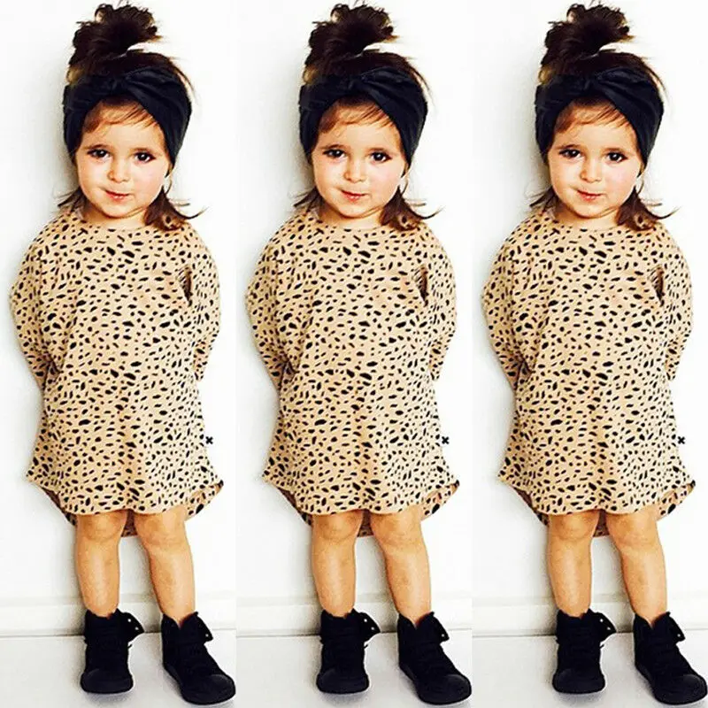 Модные топы с рукавом три четверти и леопардовым принтом для маленьких девочек