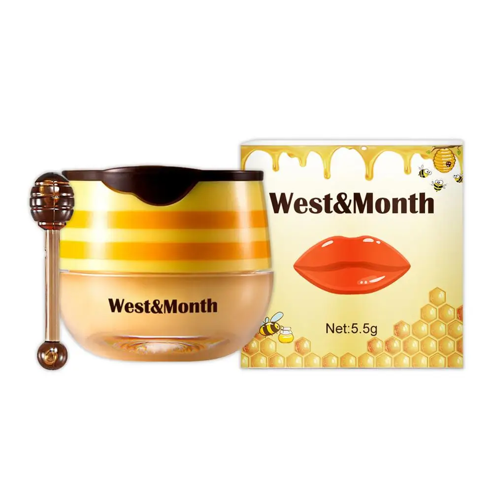 

Propolis Honey Lip Mask Moisturizing Sleep Lip Balm Nourishing Anti-wrinkle Dead Skin Removal Lip Care Anti-cracking With Brush