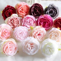 20pcslot 8cm large artificial peony rose silk flower heads for wedding decoration diy wreath scrapbooking craft fake flowers