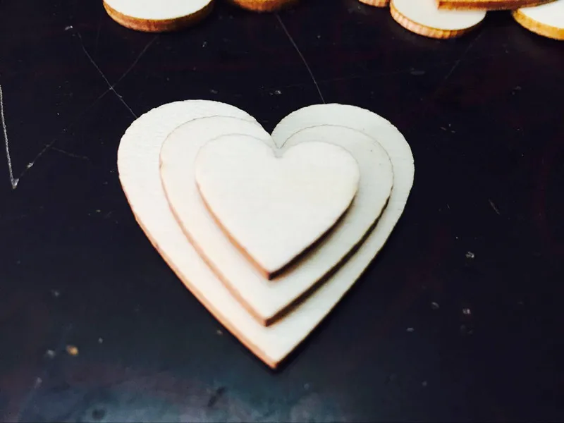 Деревянная сердце любовь сливы заплатка DIY Ручная роспись аксессуары украшения