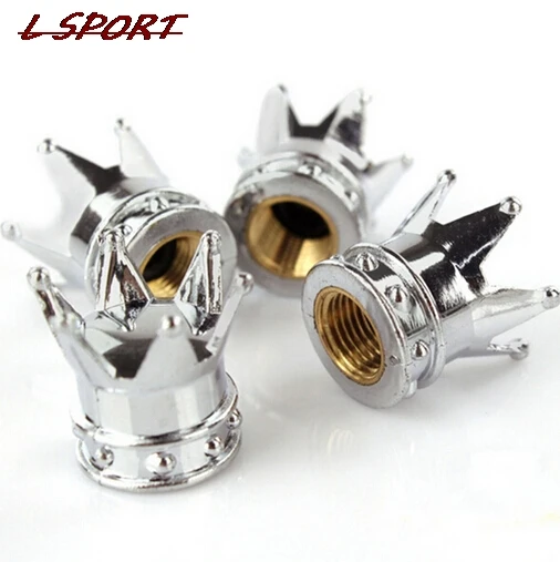 

4 Pcs/Lot Car Truck Motocycle Bike Crown Shaped Tire Wheel Stem Air Valve Cap Tyres Accessories