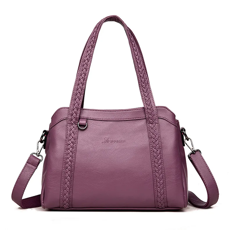 PURPLE Классические женские сумки-мессенджеры, высокое качество, роскошные кожаные сумки, женские сумки, дизайнерские женские ручные сумки для женщин, Bolsa Sac - Цвет: PURPLE