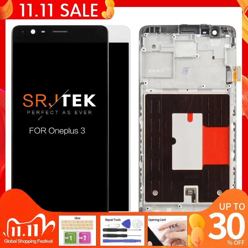 

OLED For One plus 3T LCD For Oneplus 3 LCD Touch For One plus 3 Screen Frame Replacement For Oneplus 3t Display A3000 A3003