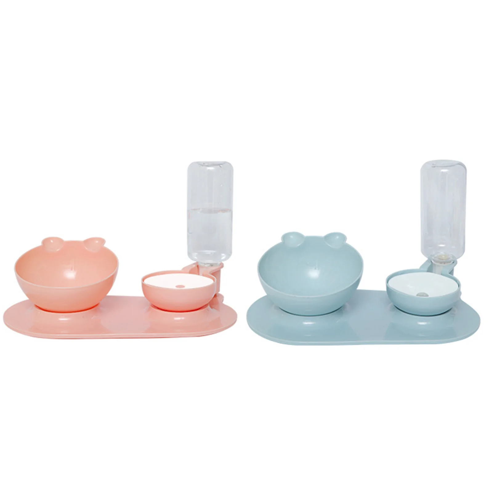 

Automatic 500ml Water Dispenser Cat Double Bowl Drinking Food Feeder Pet Supply