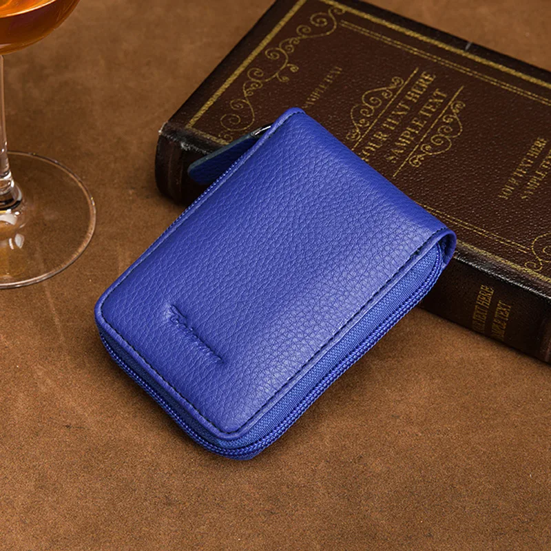 Для мужчин кожаный бумажник кредитной держатель для карт с функцией блокировки