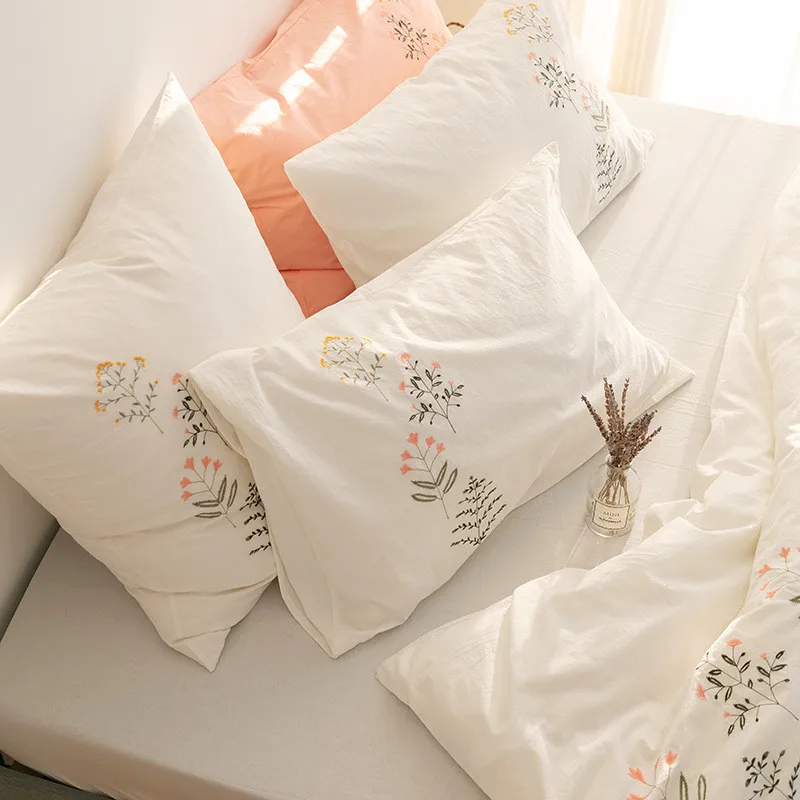 

100% Cotton Beauty Bedding Set White Duvet Cover Super Soft Comfort WW78#