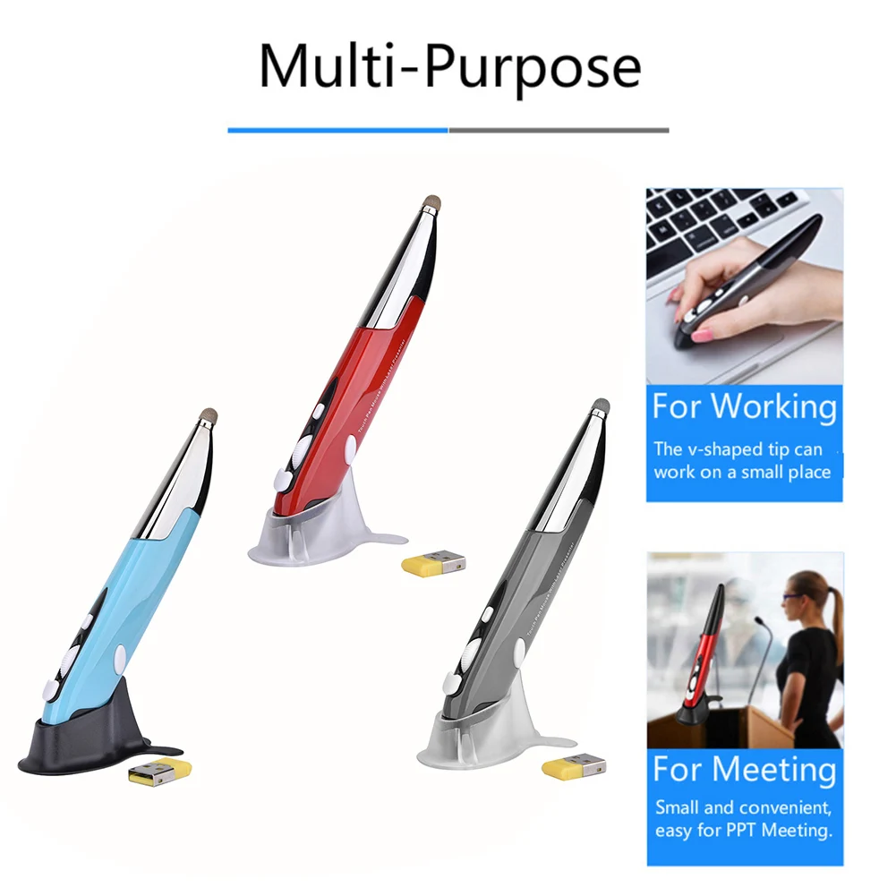 Новый USB стилус для компьютера Регулируемый 2 4G Беспроводной мышь ручка 800/1200/1600