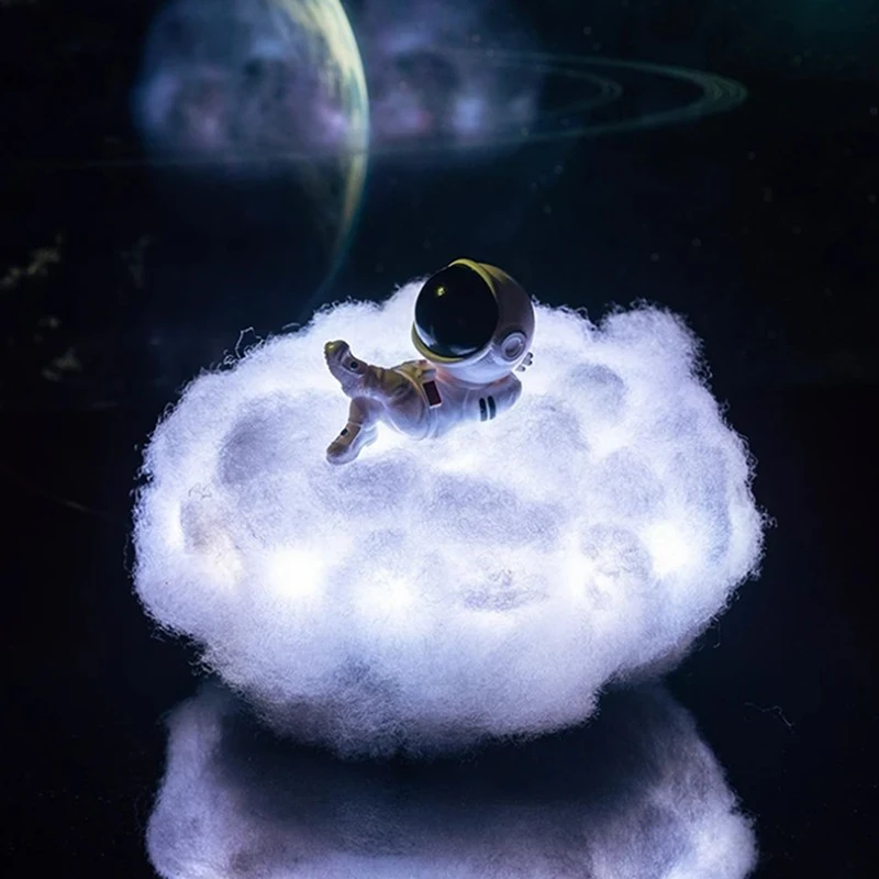 

LED Colorful Clouds Astronaut Lamp with Rainbow Effect Kids Night Light Room Decoration Lights Navidad