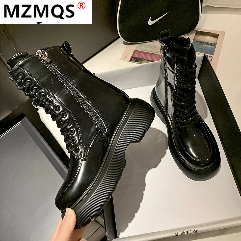 

2021 New Luxury Chelsea Boots Women Ankle Boots Chunky Winter Shoes Platform Ankle Boots Slip on Women's Boots Botas Mujer