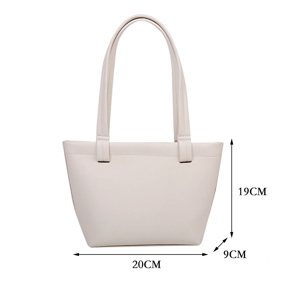 

Vintage Women PU Leather Solid Color 2pcs Composite Bags Casual Shoulder Shopping Bag Small Handbags Pouch Tote Bags