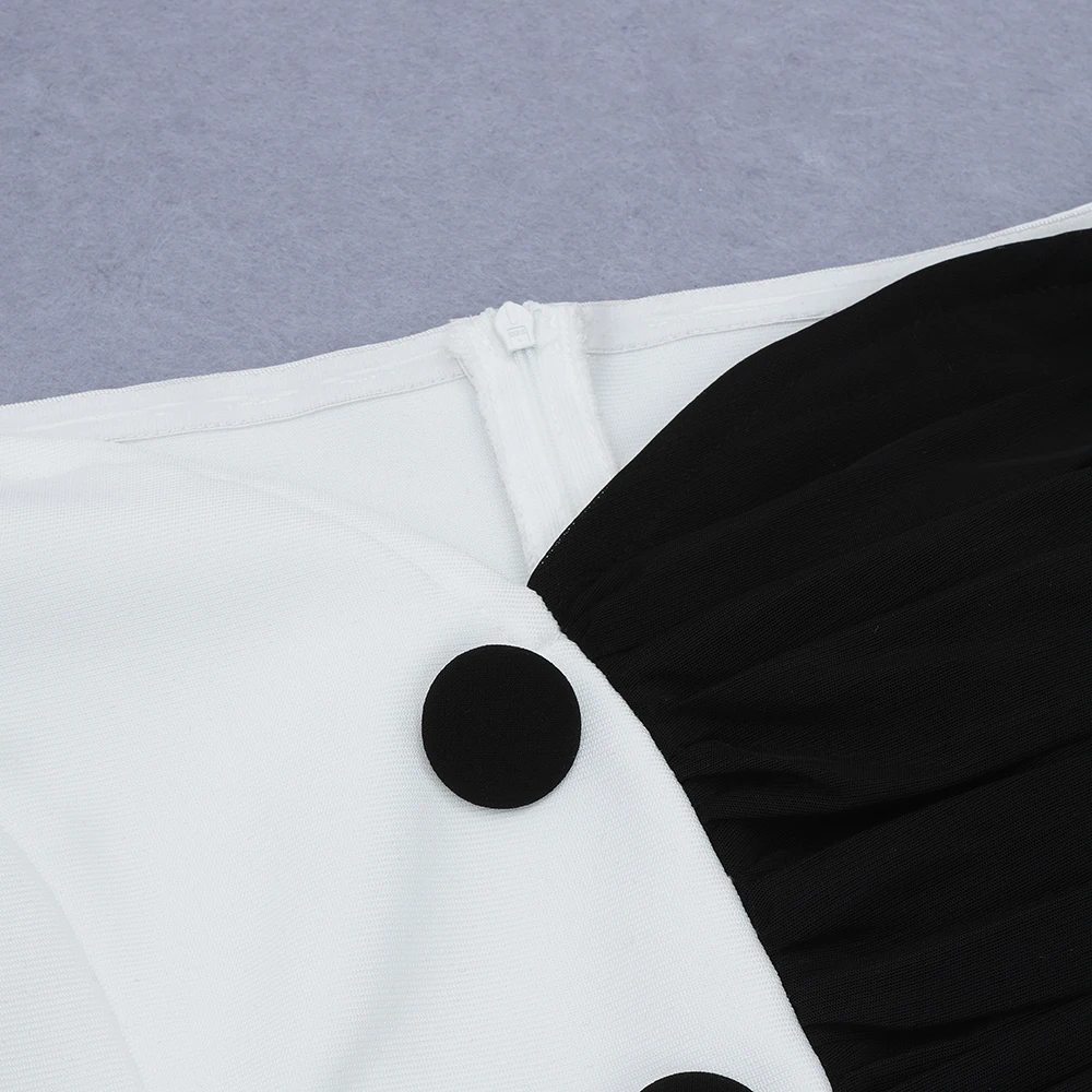 

2020 Bandage Dress Women's Autumn and Winter New Irregular Black and White V-neck Strapless Dress Fashion Party Dress Mini Dress