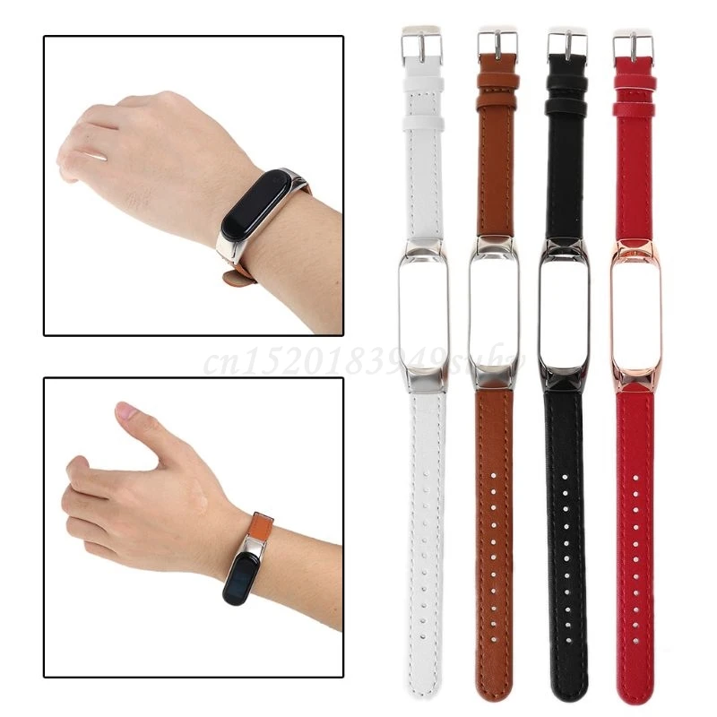 Сменный кожаный браслет OOTDTY спортивный ремешок для часов Xiaomi Mi Band