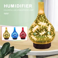 3d led colorful butterfly glass essential oil diffuser portable 100ml ultrasonic humidifier for car office home bedroom