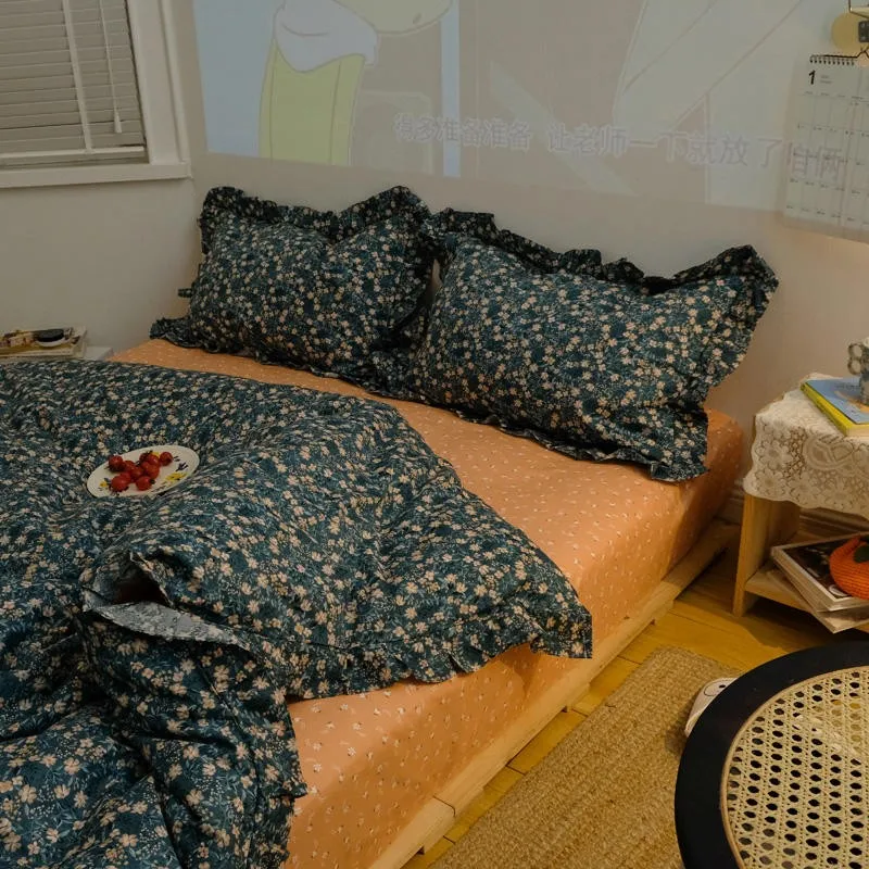 

Floral Duvet Cover Set Twin Queen King size 100% Cotton Luxurious Soft Bedding set Comforter cover Bed Sheet set Pillowcases