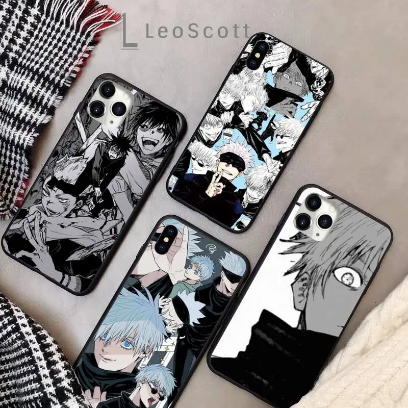 

Japanese Anime Jujutsu Kaisen Phone Case for iPhone 11 12 pro XS MAX 8 7 6 6S Plus X 5S SE 2020 XR Soft silicone cover shell