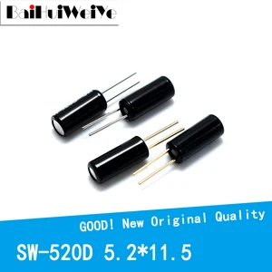 10PCS SW520D Vibration Sensor Metal Ball Tilt Shaking Switch 5.2*11.5 SW-520D Tilt Shaking Position Switches Gold/Silver Plated