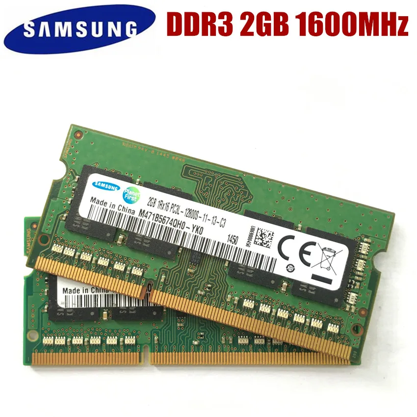 SAMSUNG DDR3 2 Гб PC3 PC3L 12800S 1600 МГц память для ноутбука 2G модуль SODIMM RAM|Оперативная память|