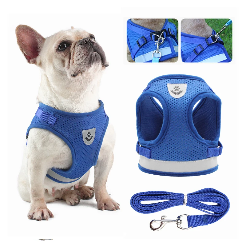 

Pet Dog Harness Breathable Dog Leash Safe Pet Chest Strap Adjustable Reflective Dog Vest Dogs Pulling Rope Pet Suppies New