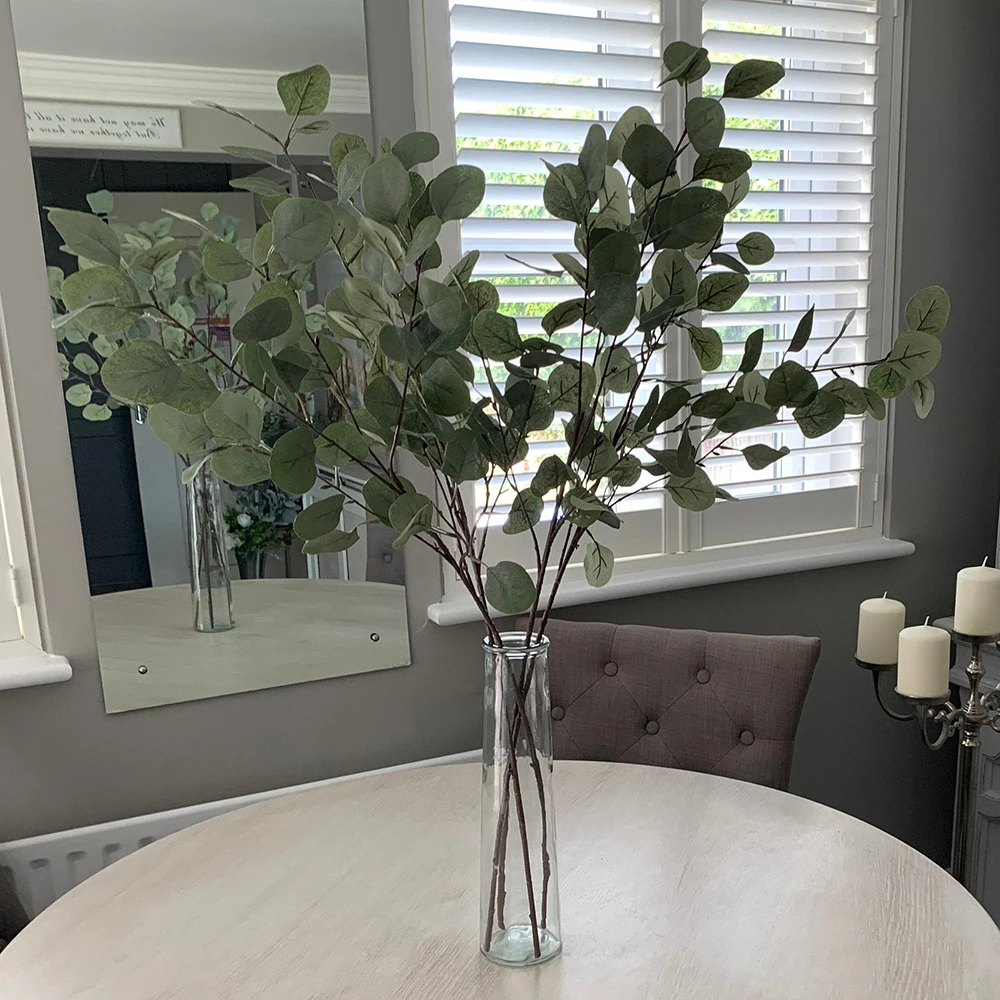 

1 Stem 90cm Fake Eucalyptus Stems Plants Artificial Flowers Artificial Eucalyptus Leaves Branch Home Decor Plants Widding Decor