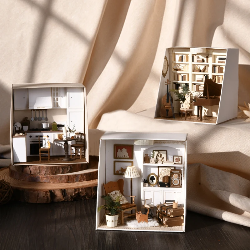 

Fingertip Life Series DIY Doll House Casual Simple Healing System Open 3D Paper Art Home Decoration Toy Child Birthday Gift