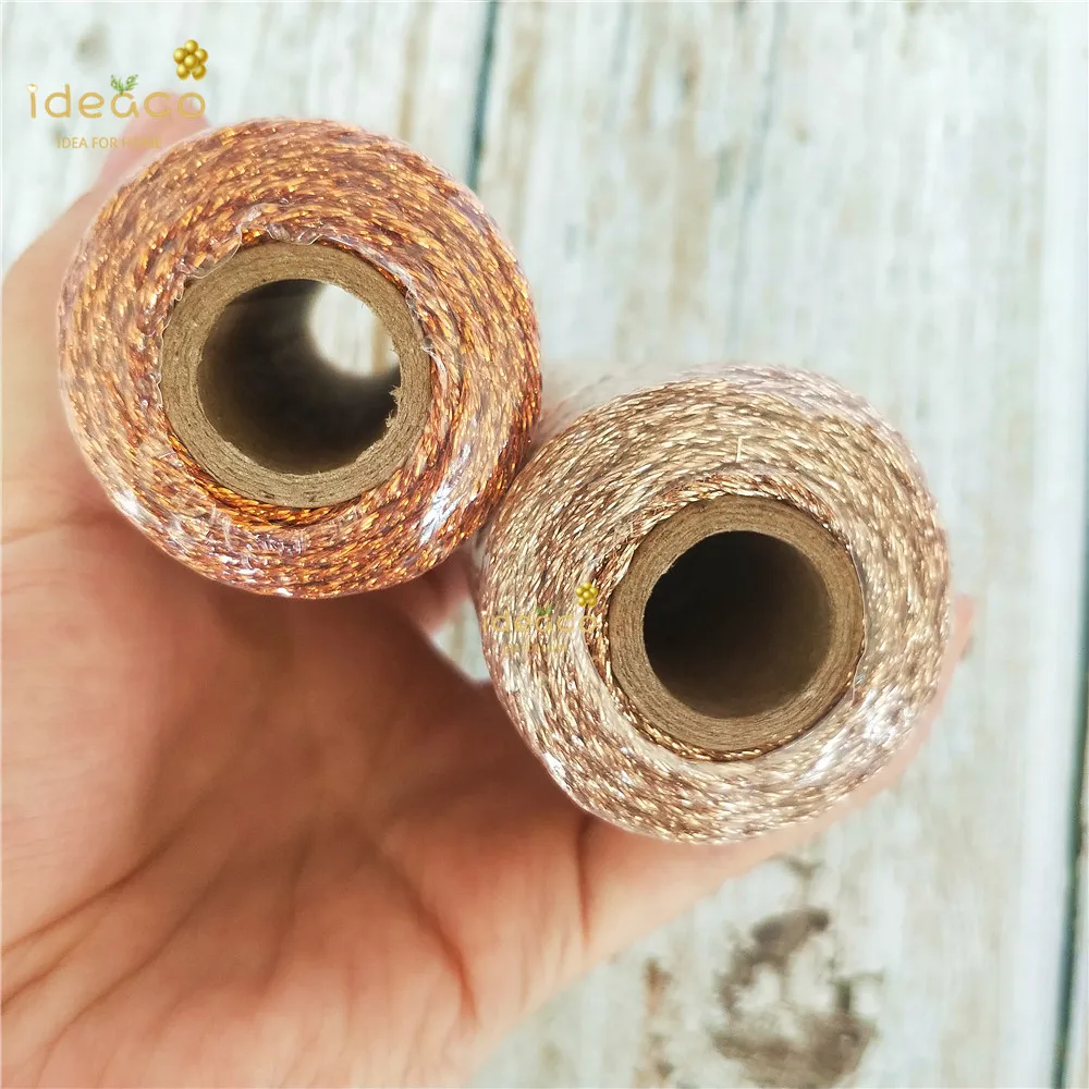 

Eco Metallic Bakers Twine 100M/328 Feet 11 Ply Solid Rose Gold - Decorative Bakers Twine for DIY Crafts and Gift Wrapping