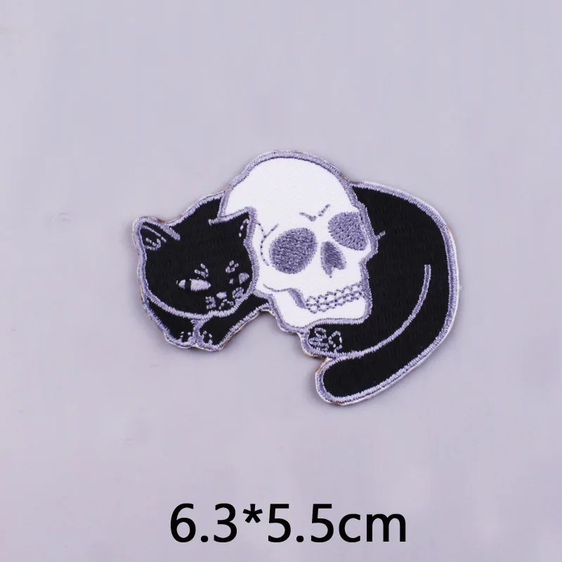 Наклейки для глажки нашивка в стиле панк наклейки одежды Череп Рок вышитые