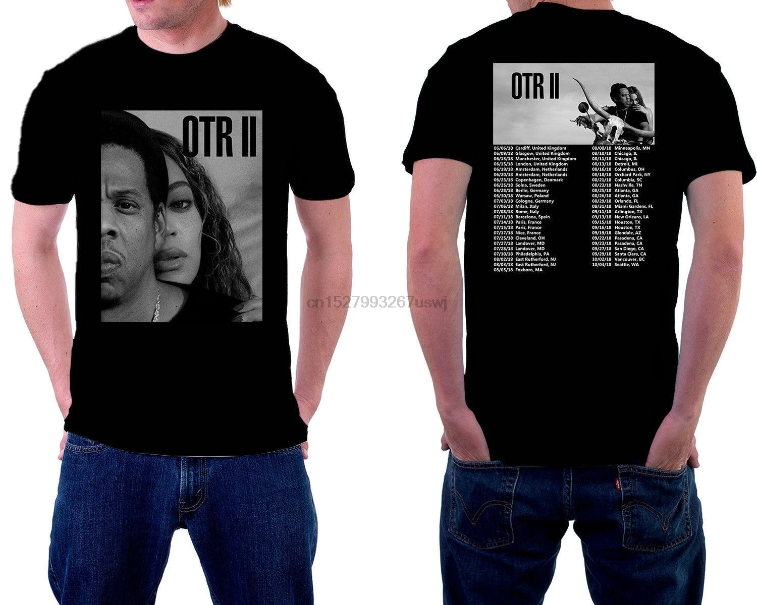 Новый Limited Jay z Beyonc OTR IITour 2018 мужские дизайн логотип черная футболка S 5XL|Мужские