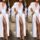 Женское сексуальное нижнее белье, европейский и американский КРУЖЕВНОЙ ХАЛАТ большого размера мм, перспективный Расширенный Халат