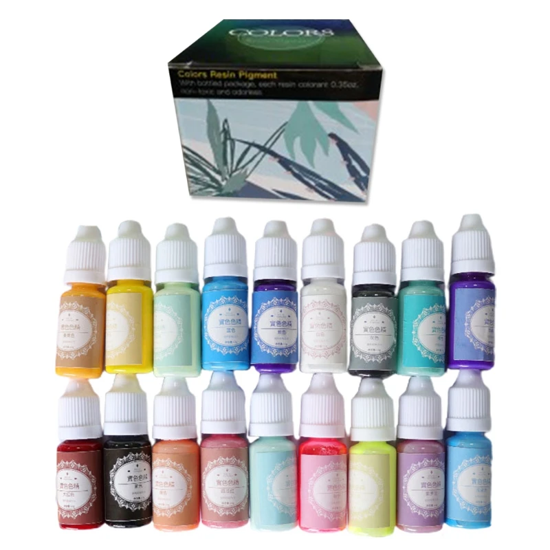 

L5YD 18 Colors Crystal Epoxy Pigment UV Resin Dye DIY Jewelry Colorant Art Crafts Coloring Drying Color Mixing Liquid