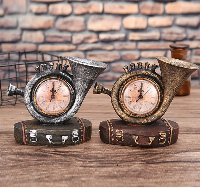 [New] винтажная скульптура имитация чемодан для саксофона модель часов статуэтка