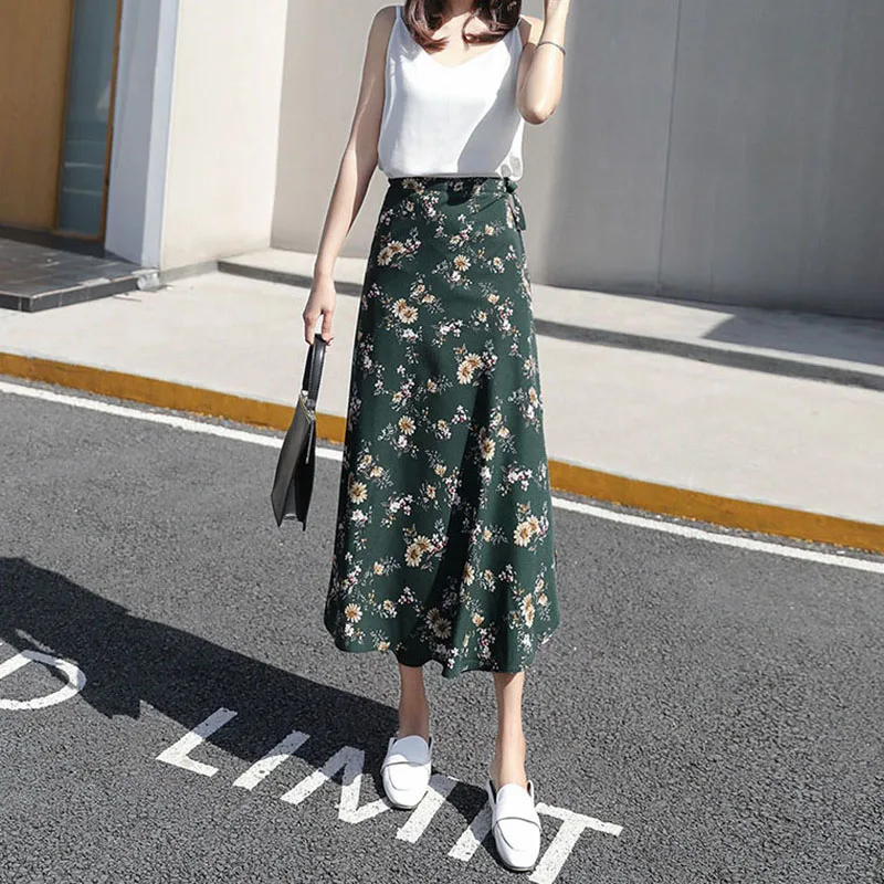 2020 Новая модная юбка средней длины женская новая летняя Длинная пляжная из