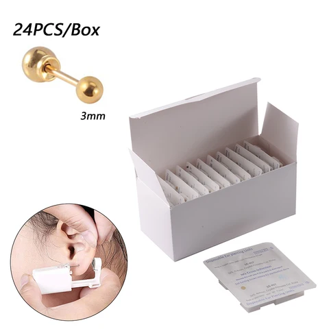 Стерильные серьги-гвоздики Dreamlee из нержавеющей стали 24 шт.