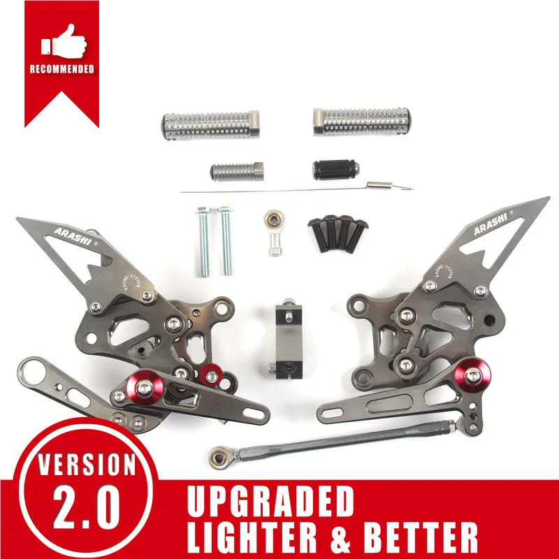 Arashi 1 Набор ЧПУ Регулируемые подножки для APRILIA RSV4 R 2009 2010 2011 2012 подножки Rider Rearset подножки RSV4 - Цвет: Gray
