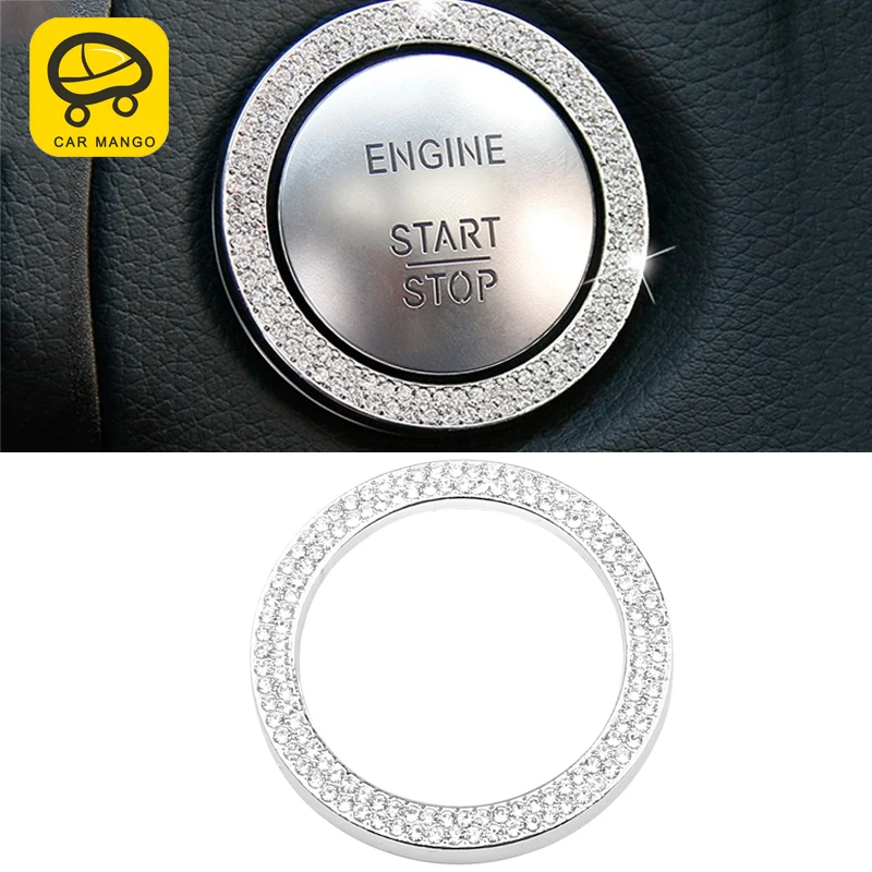 

CarManGo для Mercedes Benz GLC C Class W205 2016-2019 Авто стразы кнопка запуска круглая рамка отделка крышка стикер аксессуары