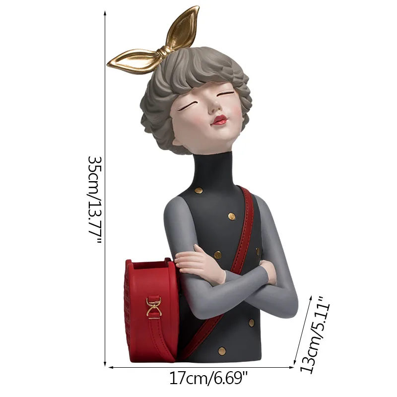 

Strongwell Creative Girl Sculpture Statue Creative Flower Arrangement Home Decoration Ornaments Living Room Study Room Decors