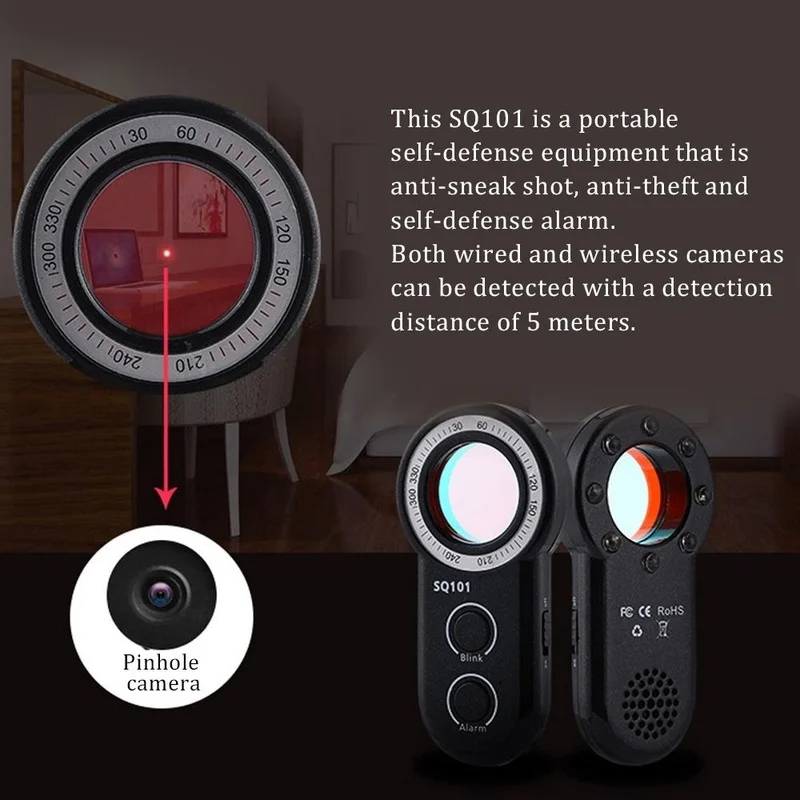 portable anti spy camera detector camera hidden detector bug detector finder anti theft alarm free global shipping