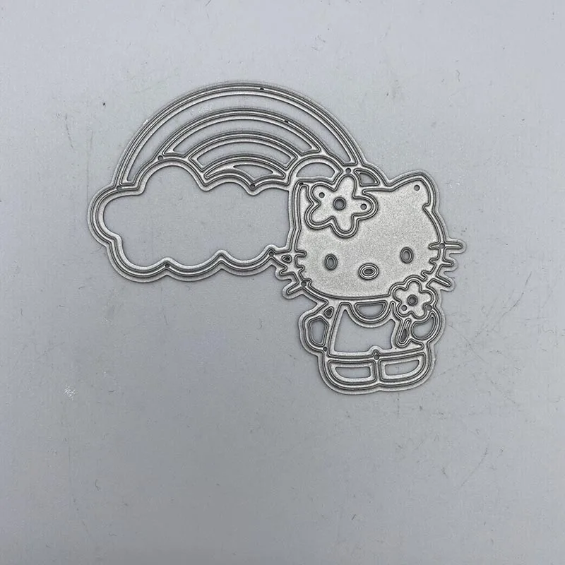 

Metal Cutting Dies Cat and rainbow Stencils For DIY Scrapbooking Decorative Embossing Handcraft Die Cutting Template