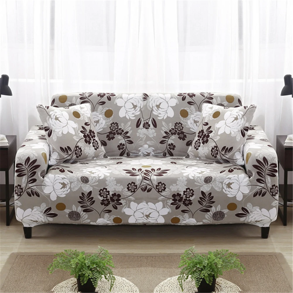 Universal Sofa Slipcover Stretch Elastic Flower Printed Anti-Dust Covers All-inclusive Couch Towel for Living Room Bedroom | Дом и сад