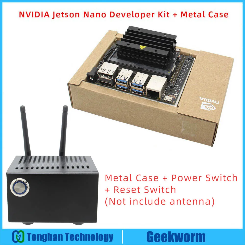 Комплект разработчика NVIDIA Jetson Nano + металлический чехол с переключателем питания