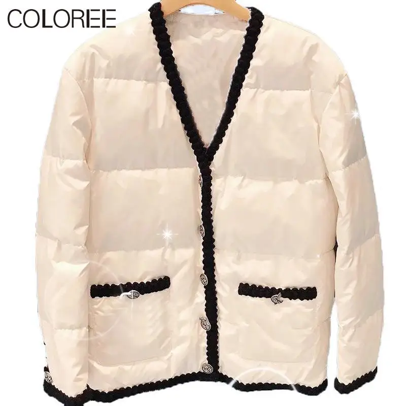 

Korean Fashion Jacket for Women Winter Clothes Warm Parka Fashion Short Outwear Long Sleeve Thick Down Bubble Coats