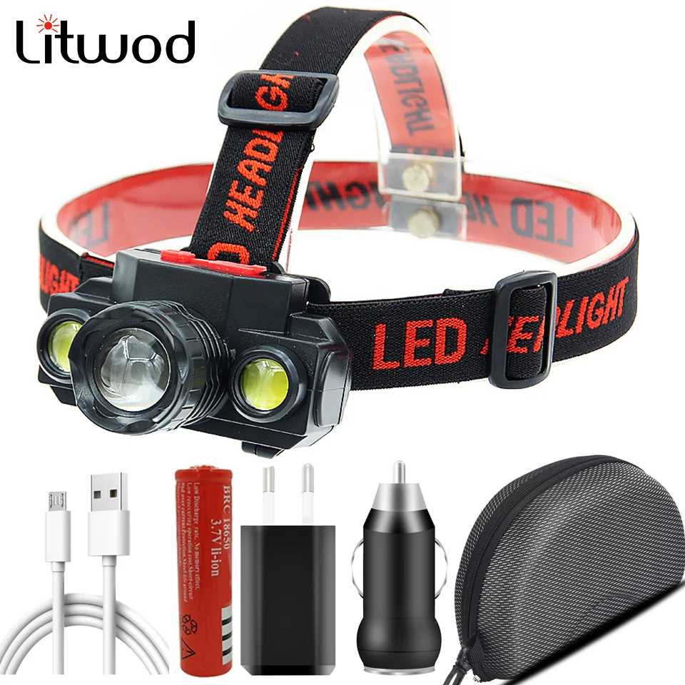 

Zoomable XP-G Q5 COB 18650 Battery Headlamp Head Flashlight Lamp Torch for Camping Light Led Fishing Headlight Use Rechargeable
